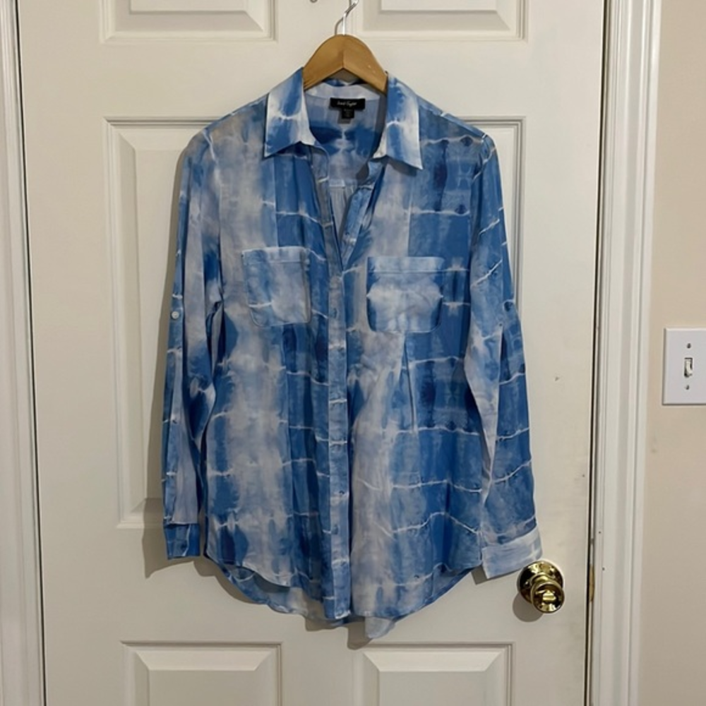Lord & Taylor 100% Cotton Button Down Blouse‎